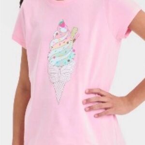 Cat & Jack Pink Ice Cream Graphic Short Sleeve Tee